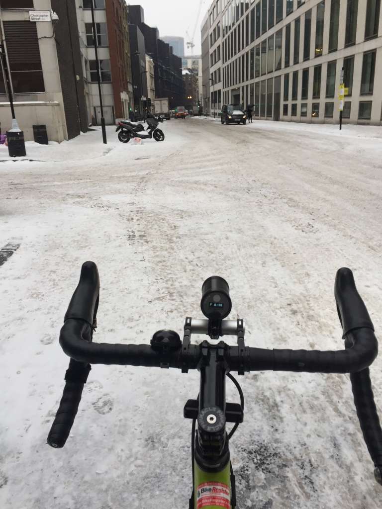 Winter cycling in London