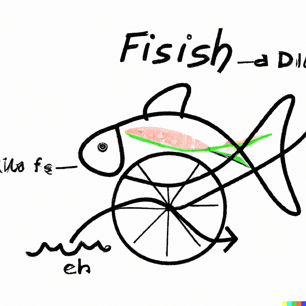 DALL·E 2024-03-08 18.37.33 - Diagram of a fish riding a bicycle